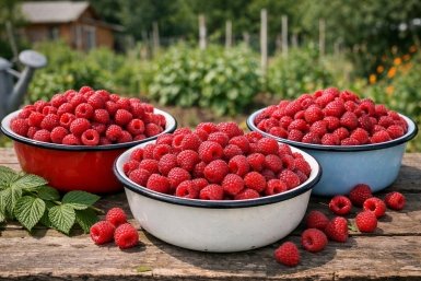 Дождь льет как из ведра: столовую ложку на 10 л воды - малина сладкая, крупная и не водянистая