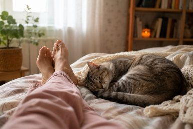 Почему кошка спит именно в ногах хозяина: 3 скрытые причины, о которых молчат ветеринары