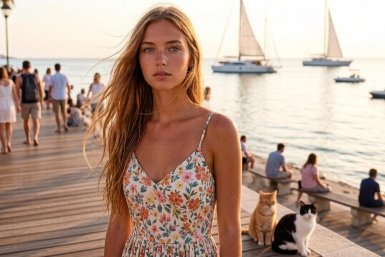 Нашла курорт с теплой водой, где в октябре еще лето: здесь пахнет кофе и любят кошек - жемчужина Средиземноморья сгенерировано с помощью ИИ