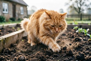 Как прогнать котов с грядок осенью? 3 способа защитить посевы без вреда