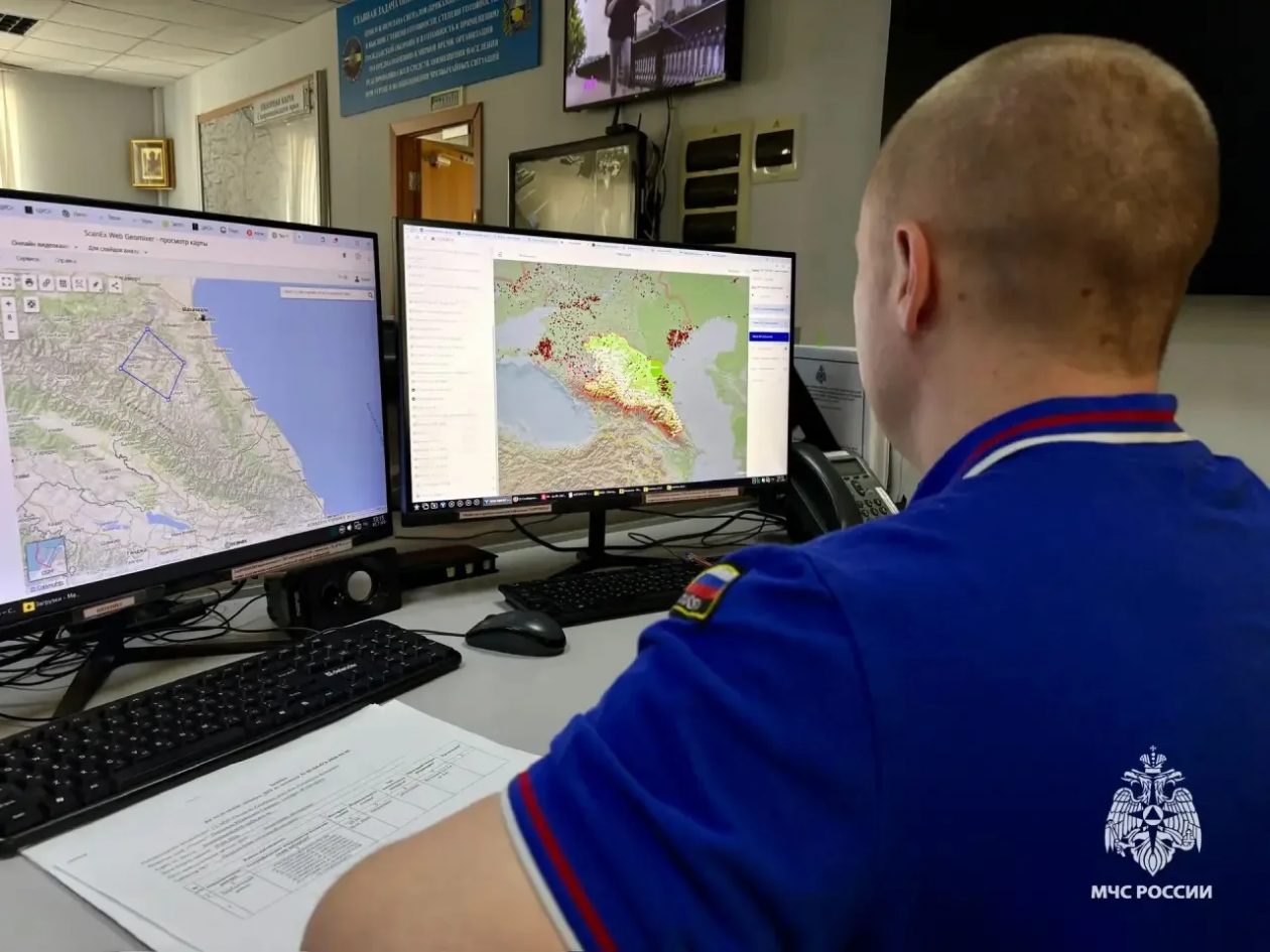 Пожарную обстановку на Ставрополье мониторят со спутников Пресс-служба МЧС Ставрополья