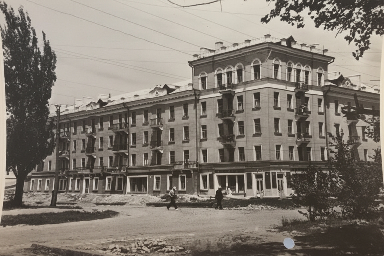 Жилой дом на ул. Артема, 1956 год Из архива государственного музей архитектуры имени А.В. Щусева